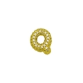 Chic 18k gold plated letter q pendant with full pave zircon stones in hip hop style - Letter Q / Gold