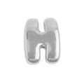 3D silver metal bubble letter H charm for personalized DIY jewelry and bracelets - Letter H (Pendant Only (Without Chain)) (DB251004-H) / Silver