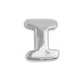 Silver letter I metal bubble charm pendant for DIY bracelets and jewelry making - Letter I (Pendant Only (Without Chain)) (DB251004-I) / Silver