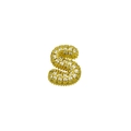 Iced out gold plated letter S pendant with sparkling pave set cubic zirconia stones - Letter S / Gold