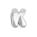Polished silver metal letter K charm bead with side hole for DIY jewelry bracelets - Letter K (Pendant Only (Without Chain)) (DB251004-K) / Silver