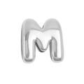 Polished silver metal letter M charm with a 3D balloon style for DIY jewelry - Letter M (Pendant Only (Without Chain)) (DB251004-M) / Silver