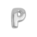 Polished silver metal letter P alphabet charm pendant for personalized DIY bracelets - Letter P (Pendant Only (Without Chain)) (DB251004-P) / Silver