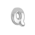 Polished silver metal alphabet Q letter pendant for colorful DIY bracelets and jewelry - Letter Q (Pendant Only (Without Chain)) (DB251004-Q) / Silver