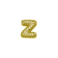 Chunky gold letter z pendant with micro-pave white zircon stones in hip hop style - Letter Z / Gold