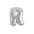 3D balloon style letter R pendant with polished silver finish for DIY bracelets - Letter R (Pendant Only (Without Chain)) (DB251004-R) / Silver