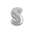 Polished silver letter S bubble pendant with 3D effect for DIY personalized bracelets - Letter S (Pendant Only (Without Chain)) (DB251004-S) / Silver
