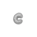 Silver letter C pendant with full sparkling cubic zirconia in chunky hip hop style - Letter C / Silver