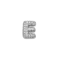 Chubby silver letter E pendant with pavé set cubic zirconia in a hip-hop style - Letter E / Silver