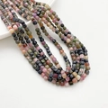 Snoer van 4mm gefacetteerde toermalijn kubus kralen in mix kleuren voor sieraden - Toermalijn Kubus Stijl / Set van 5