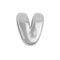 Polished silver metal letter V bubble pendant charm for DIY colorful rope bracelets - Letter V (Pendant Only (Without Chain)) (DB251004-V) / Silver