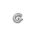 Silver letter G hip hop pendant with cubic zirconia inlay and 3D puffy design - Letter G / Silver