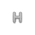 Iced out silver letter H pendant with shimmering cubic zirconia stones in hip hop style - Letter H / Silver