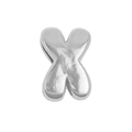 Polished silver letter X pendant charm for DIY colorful rope bracelets - Letter X (Pendant Only (Without Chain)) (DB251004-X) / Silver