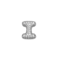 Sparkling silver-tone letter I pendant with full pavé zirconia in a chunky hip-hop style - Letter I / Silver