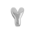 Polished silver metal letter Y alphabet pendant charm with a sleek minimalist design - Letter Y (Pendant Only (Without Chain)) (DB251004-Y) / Silver