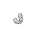 Chubby silver-tone letter J pendant with high-quality white cubic zirconia micro-pave - Letter J / Silver