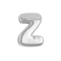 Polished silver bubble initial Z pendant for DIY colorful dopamine style bracelets - Letter Z (Pendant Only (Without Chain)) (DB251004-Z) / Silver