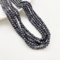 Dunkelblaue facettierte 4mm Natursteinperlen für DIY-Schmuck und Armbänder - Iolith Würfel Stil