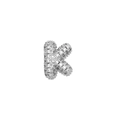 DIY hip-hop style small letter K pendant with full cubic zirconia stones in silver - Letter K / Silver