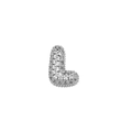 3D chunky silver letter L pendant with pavé cubic zirconia for DIY hip hop necklaces - Letter L / Silver