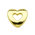Golden heart-shaped hollow DIY jewelry charm with polished mirror finish for bracelets - Hollow Heart (Pendant Only (Without Chain)) (DB251004-B款) / Gold