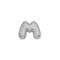Pave setting cubic zirconia letter M pendant for personalized hip hop style jewelry - Letter M / Silver