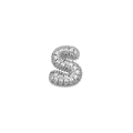 Chic silver bubble letter S pendant with sparkling zircon micro-pave in hip hop style - Letter S / Silver