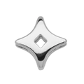 Polished silver star shaped spacer bead with central diamond hole for DIY jewelry making - 3D Bubble Four-Pointed Star Style (Pendant Only (Without Chain)) / Silver