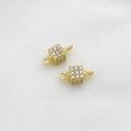 14K vergulde kubusconnector met micro-ingelegde zirkonia voor handgemaakte sieraden - 6x14mm