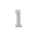 Polished silver metal number 1 charm pendant with high-gloss mirror finish and DIY rope - 3D Bubble Number 1 Style (Pendant Only (Without Chain)) / Silver
