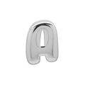 Polished silver balloon letter A charm for custom handmade colorful rope bracelets - A (DB250518-A) Pendant Only (Without Chain) / Silver
