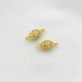 14K goud gevulde lantaarnbedel met zirkoonstenen voor het maken van DIY-sieraden - 6x15mm / 14K Zirconia Kooi Stijl (14K Zirconia Kooi met Dubbel Oogje 6*15mm)