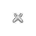 Iced out silver letter X pendant with sparkling cubic zirconia in hip hop style - Letter X / Silver