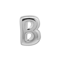 Minimalist 3D balloon style letter B pendant in polished silver finish jewelry piece - B (DB250518-B) Pendant Only (Without Chain) / Silver