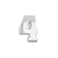 Polished silver metal number 4 charm pendant for DIY colorful dopamine bracelets - 3D Bubble Number 4 Style (Pendant Only (Without Chain)) / Silver
