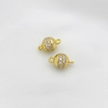 14K vergulde micro-pave zirkoon holle bol connectoren voor DIY sieraden maken - 8x13mm / 14K Zirconia Drakenkraal Stijl (Dubbele Hanger 8*13mm)