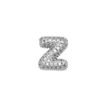 Chic silver letter z pendant with full cubic zirconia stones for DIY jewelry - Letter Z / Silver