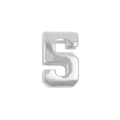 Polished silver 3D number five charm for DIY colorful dopamine style bracelets - 3D Bubble Number 5 Style (Pendant Only (Without Chain)) / Silver