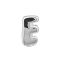 Polished silver metal letter E bead for DIY handmade colorful braided rope bracelets - E (DB250518-E) Pendant Only (Without Chain) / Silver