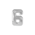 Polished silver metal number 6 charm pendant for DIY colorful alphabet jewelry - 3D Bubble Number 6 Style (Pendant Only (Without Chain)) / Silver