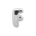 3D silver puffy letter F pendant with high polish finish on a colorful braided rope - F (DB250518-F) Pendant Only (Without Chain) / Silver