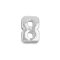 Polished silver metal number 8 charm bead for DIY bracelets and personalized jewelry - 3D Bubble Number 8 Style (Pendant Only (Without Chain)) / Silver