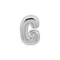 Polished silver letter G pendant in 3D balloon style for DIY cord bracelets - G (DB250518-G) Pendant Only (Without Chain) / Silver