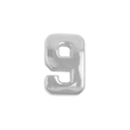 Polished silver metal number nine charm pendant for DIY jewelry bracelets - 3D Bubble Number 9 Style (Pendant Only (Without Chain)) / Silver