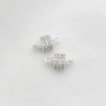 Silver square 14K gold plated connectors with micro-pave zircons for DIY jewelry - 6x14mm / Silver Color Square Zirconia Style (Silver Color Square Zirconia Double Loop 6*14mm)