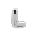 Polished silver letter L charm pendant with 3D design for personalized jewelry making - L (DB250518-L) Pendant Only (Without Chain) / Silver