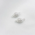 Silver plated hollow barrel connector with tiny cubic zirconia for DIY jewelry - 7x15mm / Silver Zirconia Cage Style (Silver Zirconia Double Bail 7x15mm)