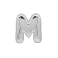 Polished silver letter M bubble pendant on a colorful hand-woven cord bracelet - M (DB250518-M) Pendant Only (Without Chain) / Silver