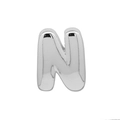 Polished silver balloon letter N charm for DIY jewelry bracelets and necklaces - N (DB250518-N) Pendant Only (Without Chain) / Silver
